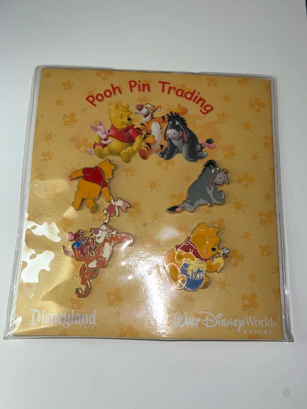 Disney Winnie the Pooh Yellow Red Pin Trading Set